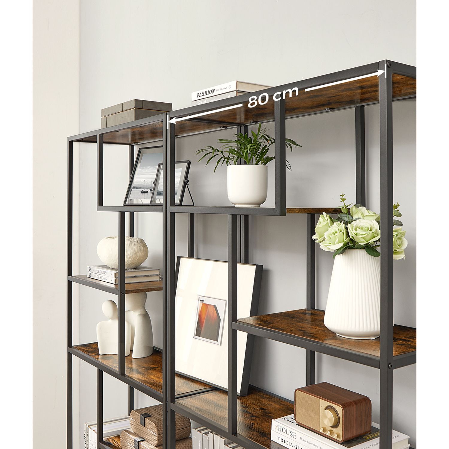 Bookcase - Decor Cabinet - Living room cabinet - Storage cabinet - Standing cupboard - Wall cabinet - Vintage Brown