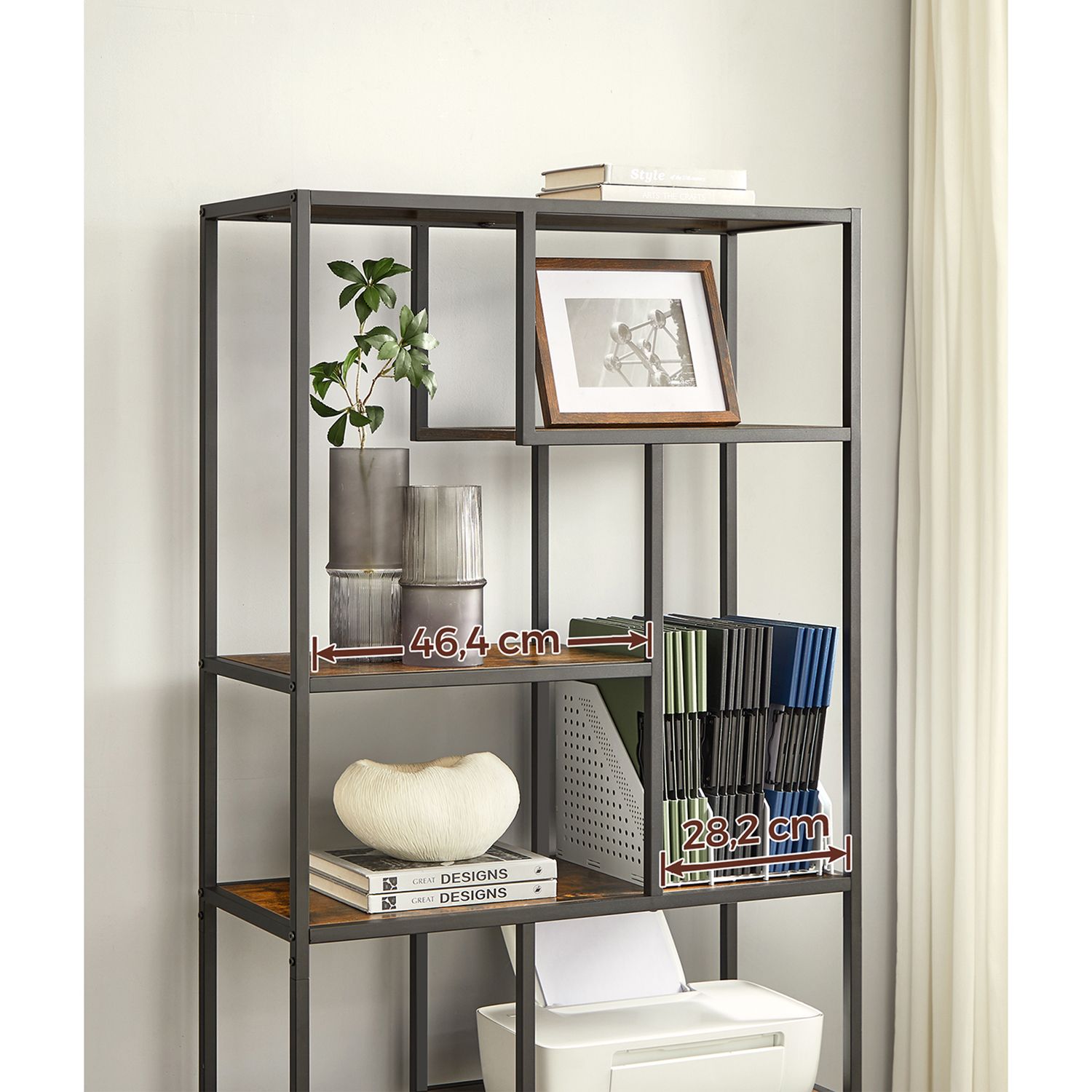 Bookcase - Decor Cabinet - Living room cabinet - Storage cabinet - Standing cupboard - Wall cabinet - Vintage Brown