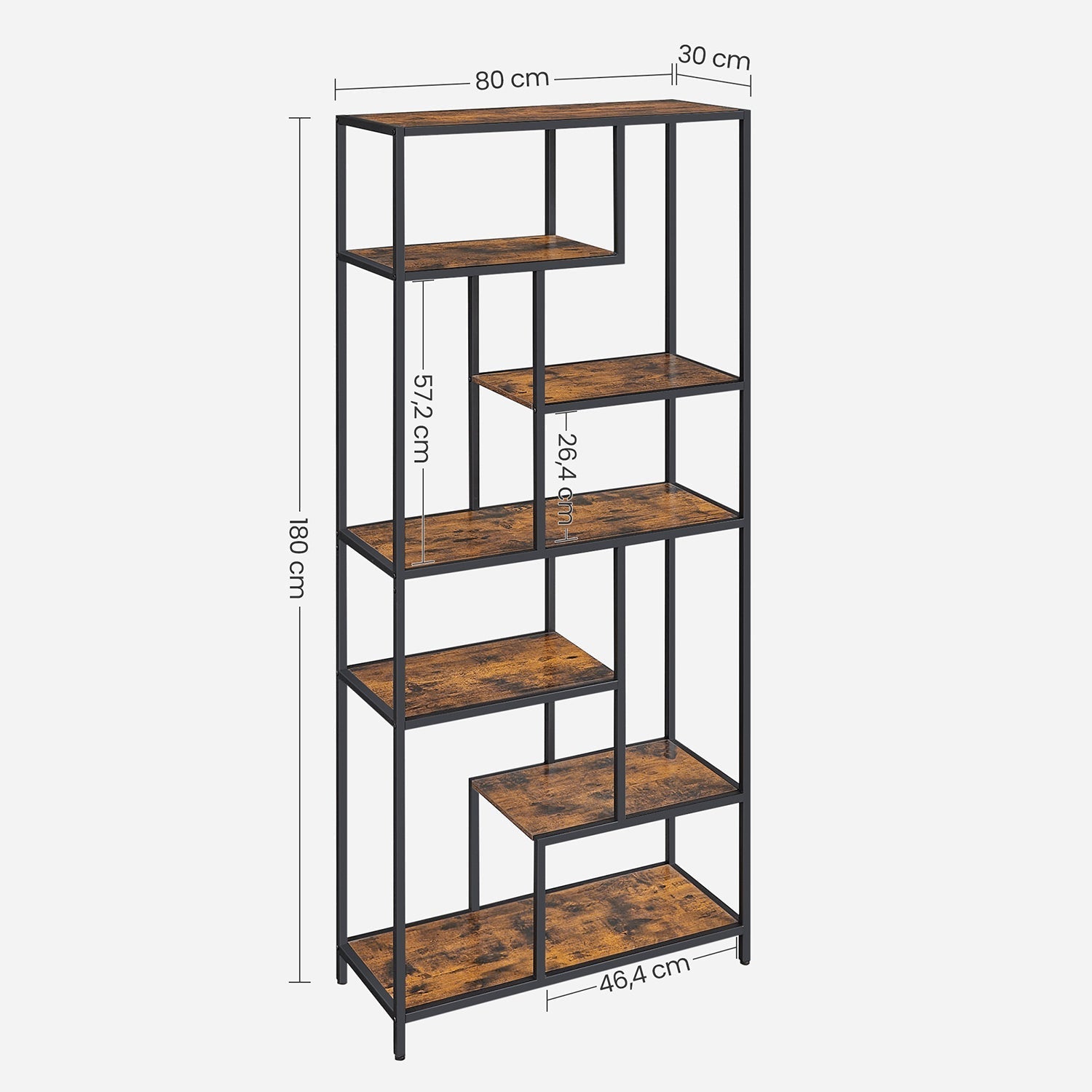 Bookcase - Decor Cabinet - Living room cabinet - Storage cabinet - Standing cupboard - Wall cabinet - Vintage Brown