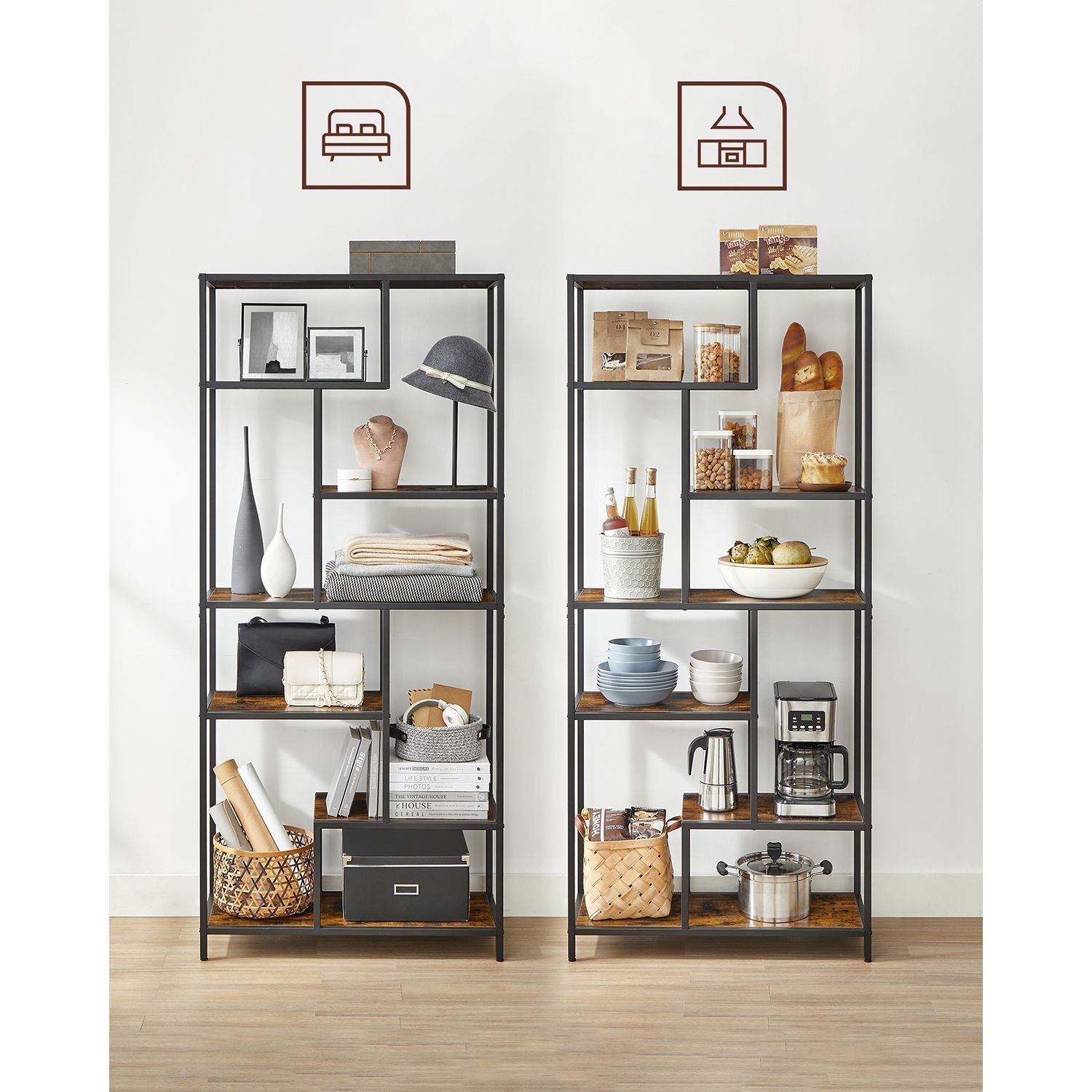 Bookcase - Decor Cabinet - Living room cabinet - Storage cabinet - Standing cupboard - Wall cabinet - Vintage Brown