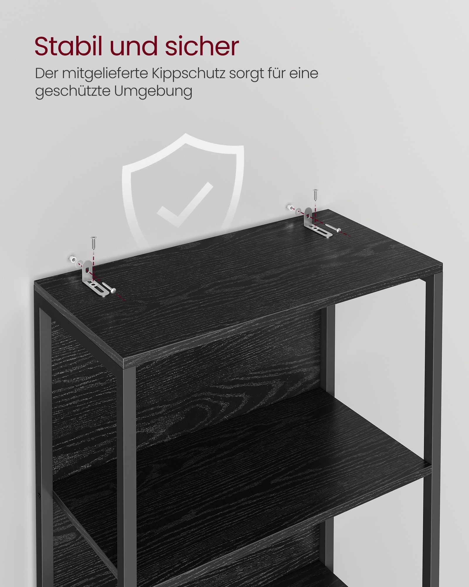 Bookcase with 6 levels and lighting, 30 x 60 x 180 cm