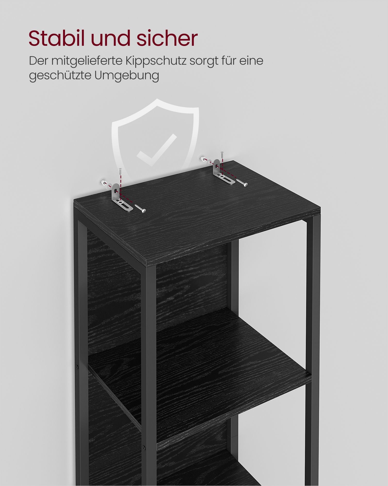 Bookcase with 6 levels and lighting, 30 x 40 x 180 cm