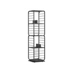 Bookcase - Living room cabinet - 4 layers - With book supports - Wood - Black