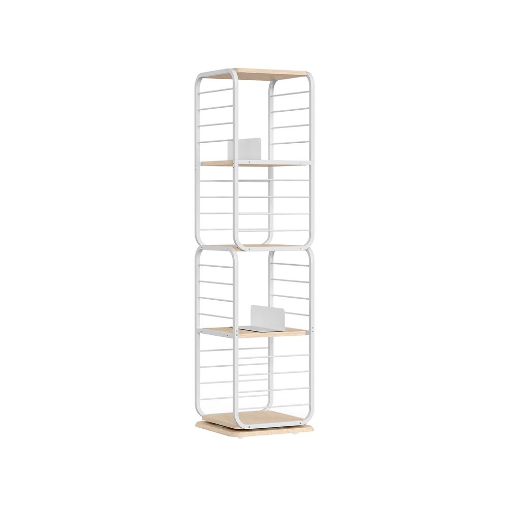 Bookcase - Living room cabinet - 4 layers - With book supports - Wood - White