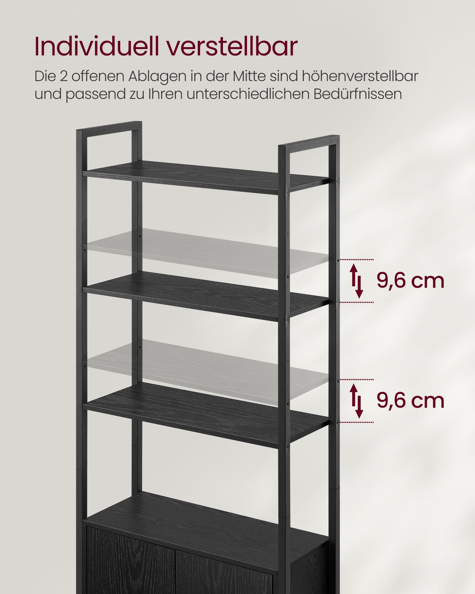 Bookcase 24 x 60 x 159.5 cm ebony black-ink black