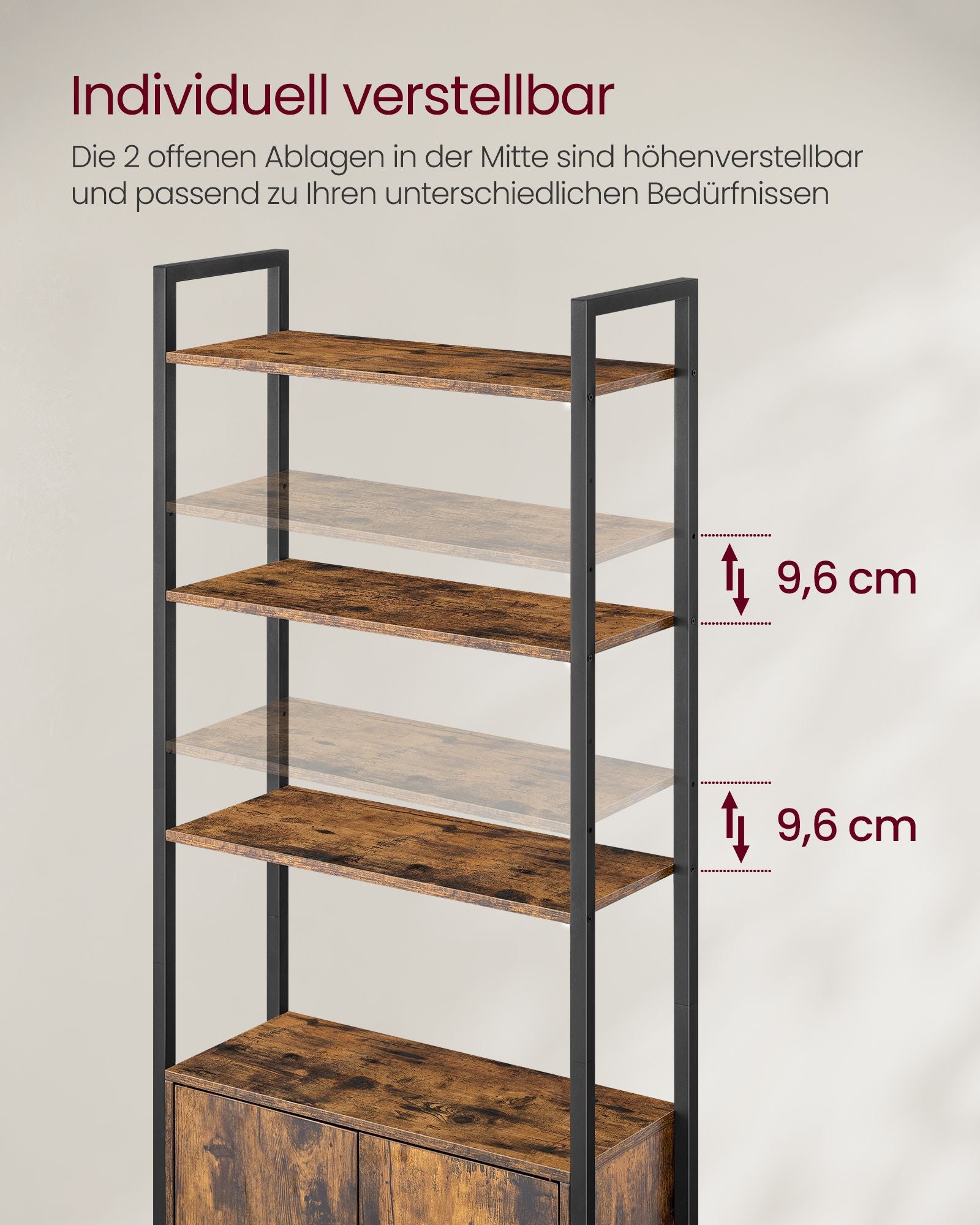 Bookcase 24 x 60 x 159.5 cm Vintage brown-ink black