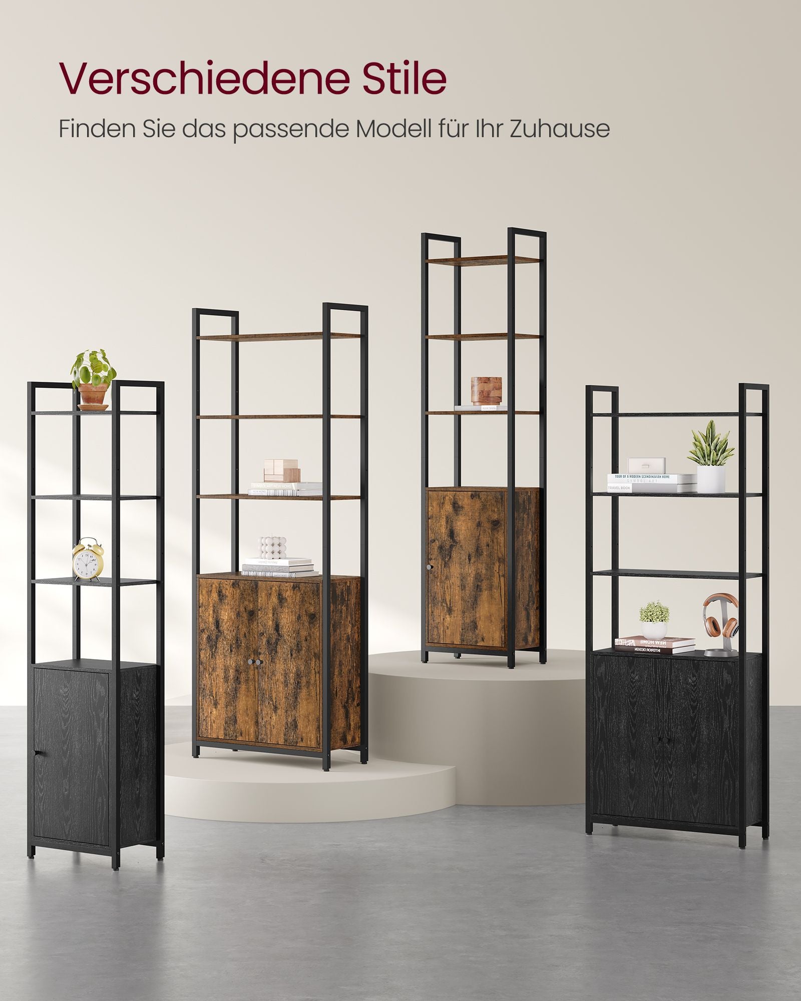 Bookcase 24 x 60 x 159.5 cm Vintage brown-ink black