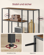 Bookcase with 4 shelves vintage brown-ink black