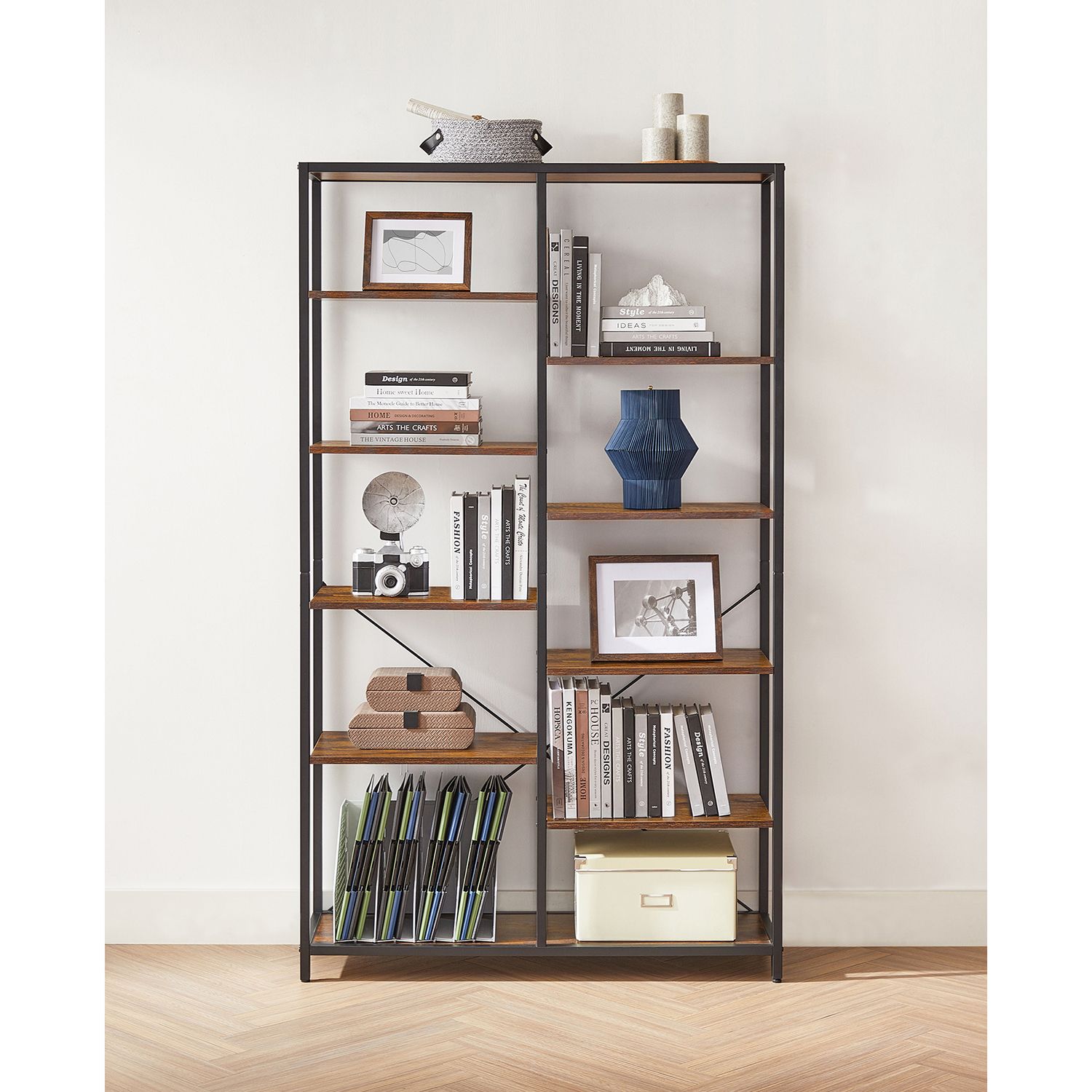 Bookcase - Decorative cupboard - Storage cupboard - Vintage Brown / Black