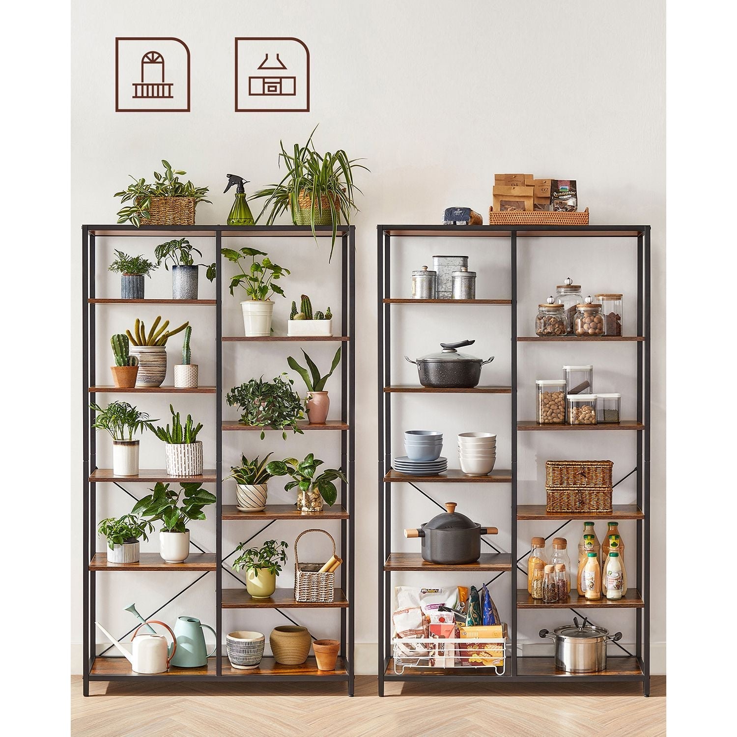 Bookcase - Decorative cupboard - Storage cupboard - Vintage Brown / Black