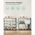 Shoe rack with 5 levels and surface for bags - Industrial - Brown / Black
