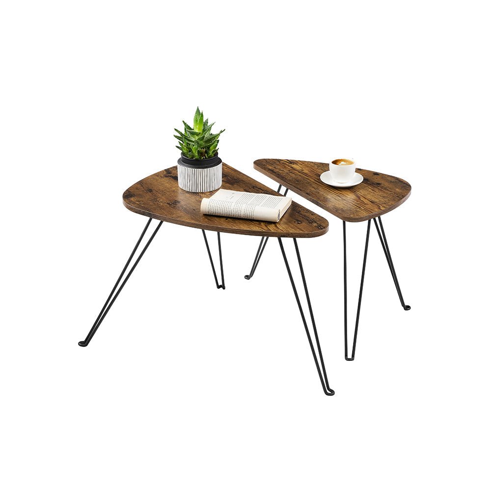 Side tables - Set of 2 - Coffee table - Industrial Design - Brown/Black