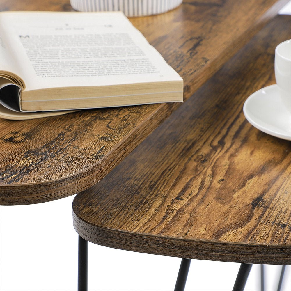Side tables - Set of 2 - Coffee table - Industrial Design - Brown/Black