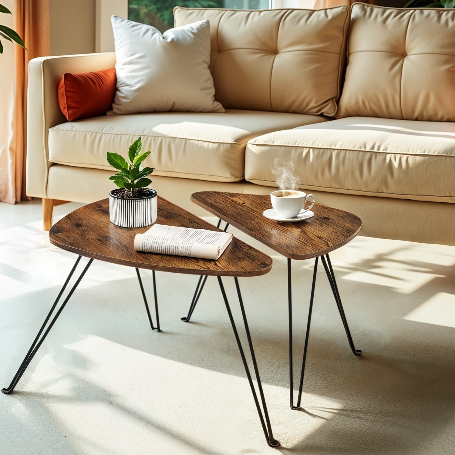 Side tables - set of 2 - for living room - dining room - bedroom