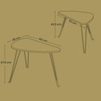 Side tables - set of 2 - for living room - dining room - bedroom