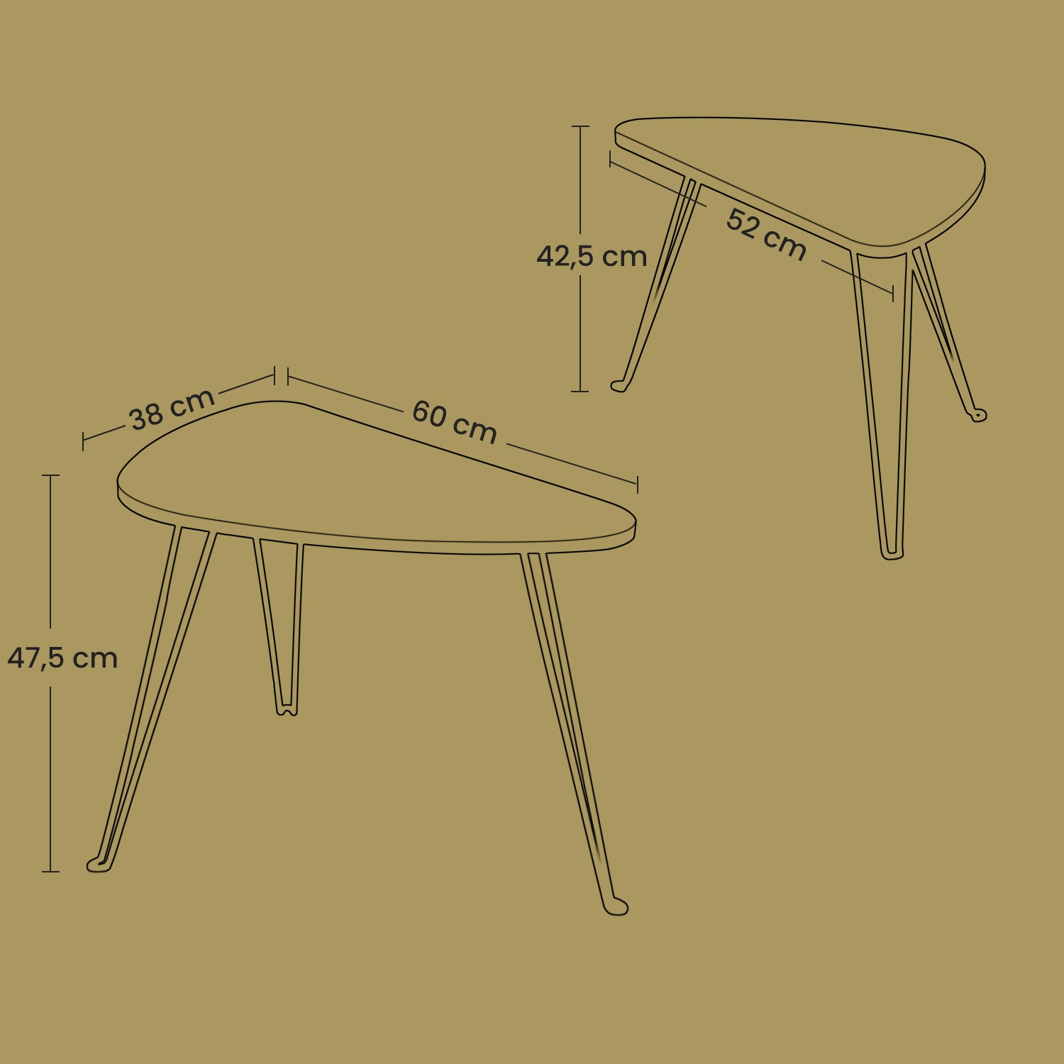 Side tables - set of 2 - for living room - dining room - bedroom