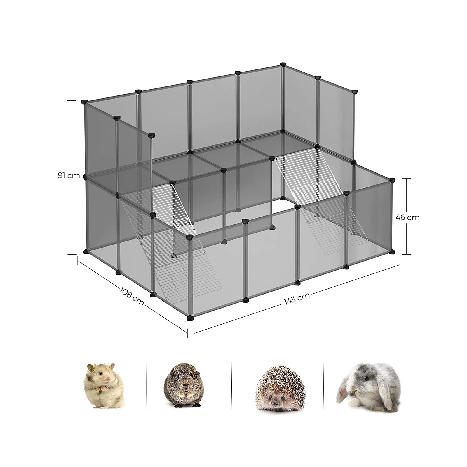Animal house - Animal Cage - Animal Stay - For Small Animals - Gray