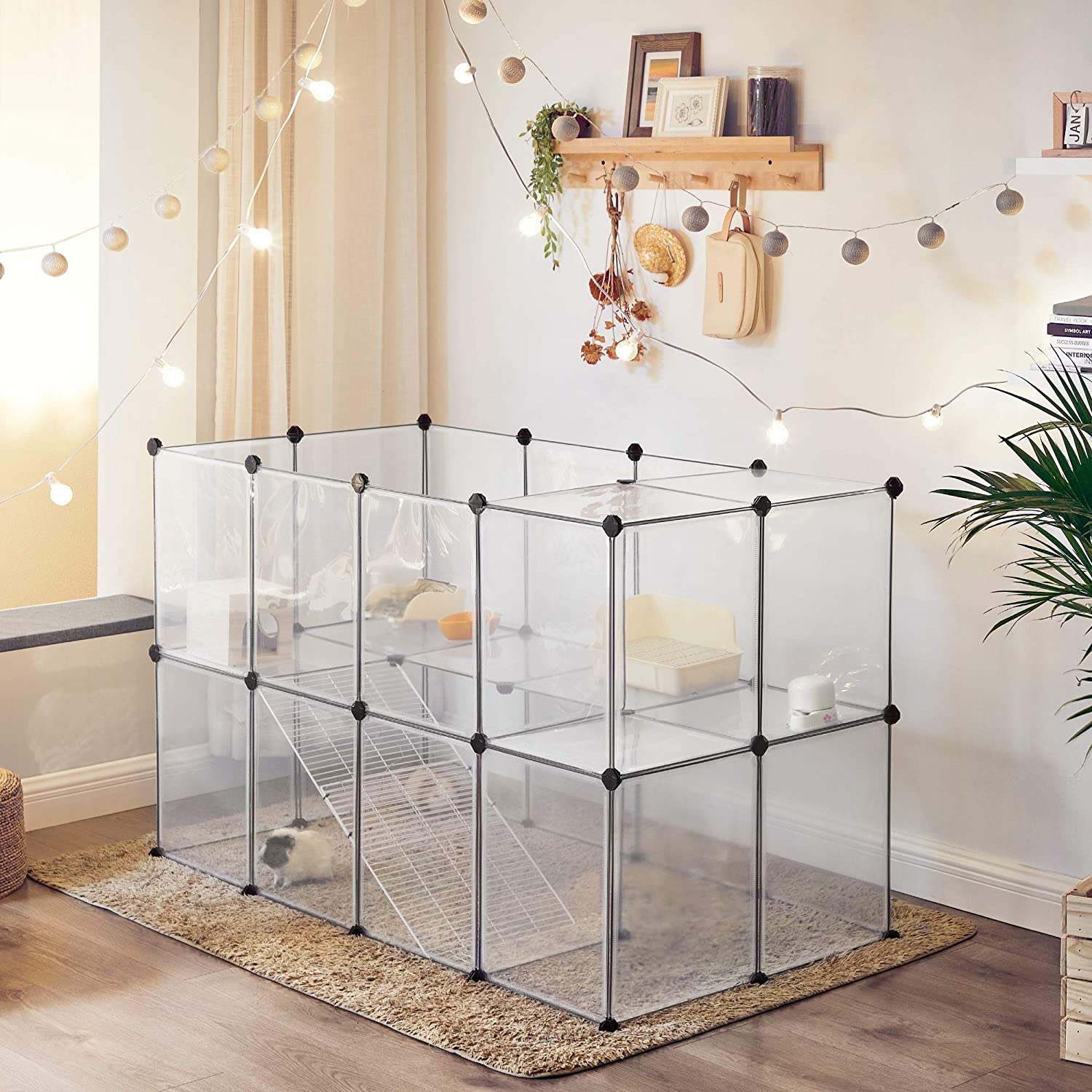 Animal Cage - Outdoor housing for hamster, guinea pig, rabbit - Transparent