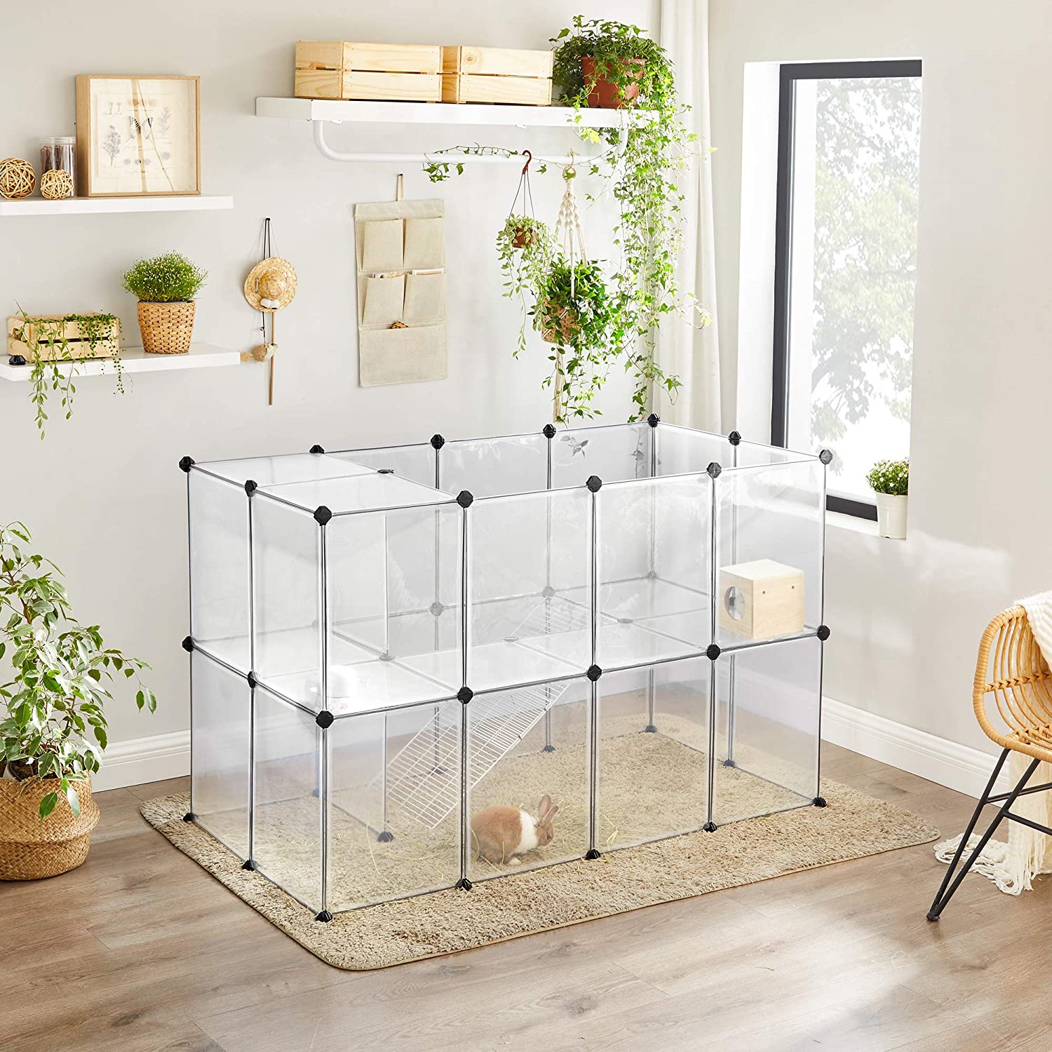 Animal Cage - Outdoor housing for hamster, guinea pig, rabbit - Transparent