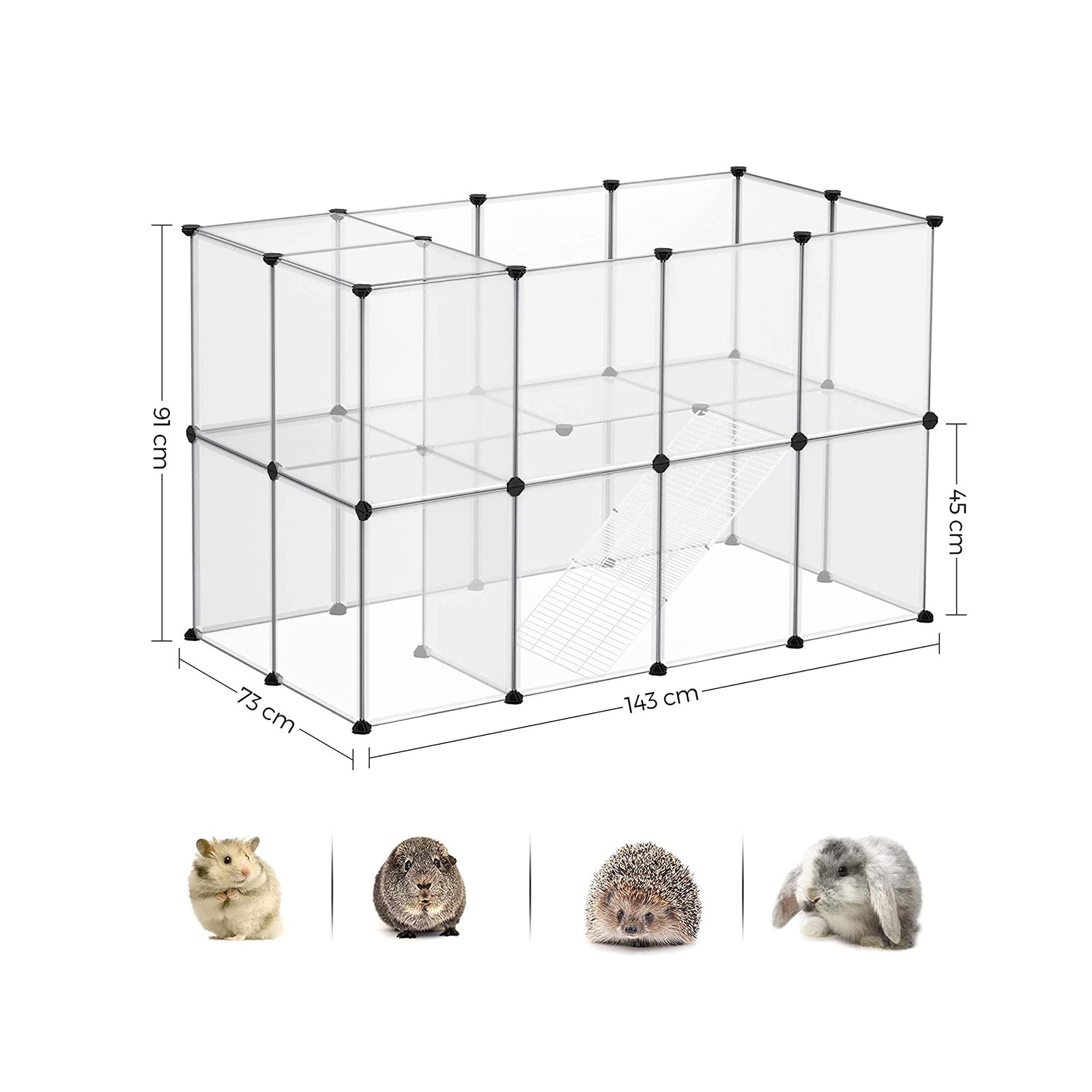 Animal Cage - Outdoor housing for hamster, guinea pig, rabbit - Transparent