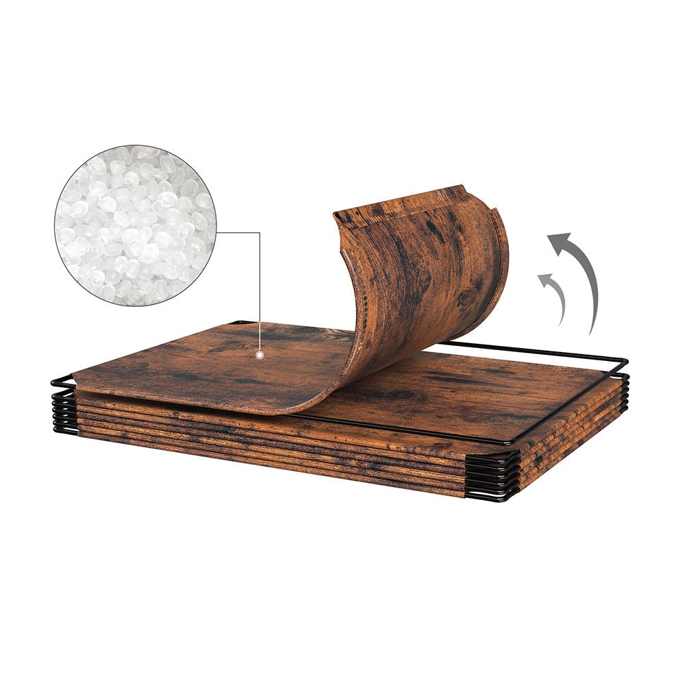 Shoe rack - Plank system - 10 compartments - Wood look - Brown