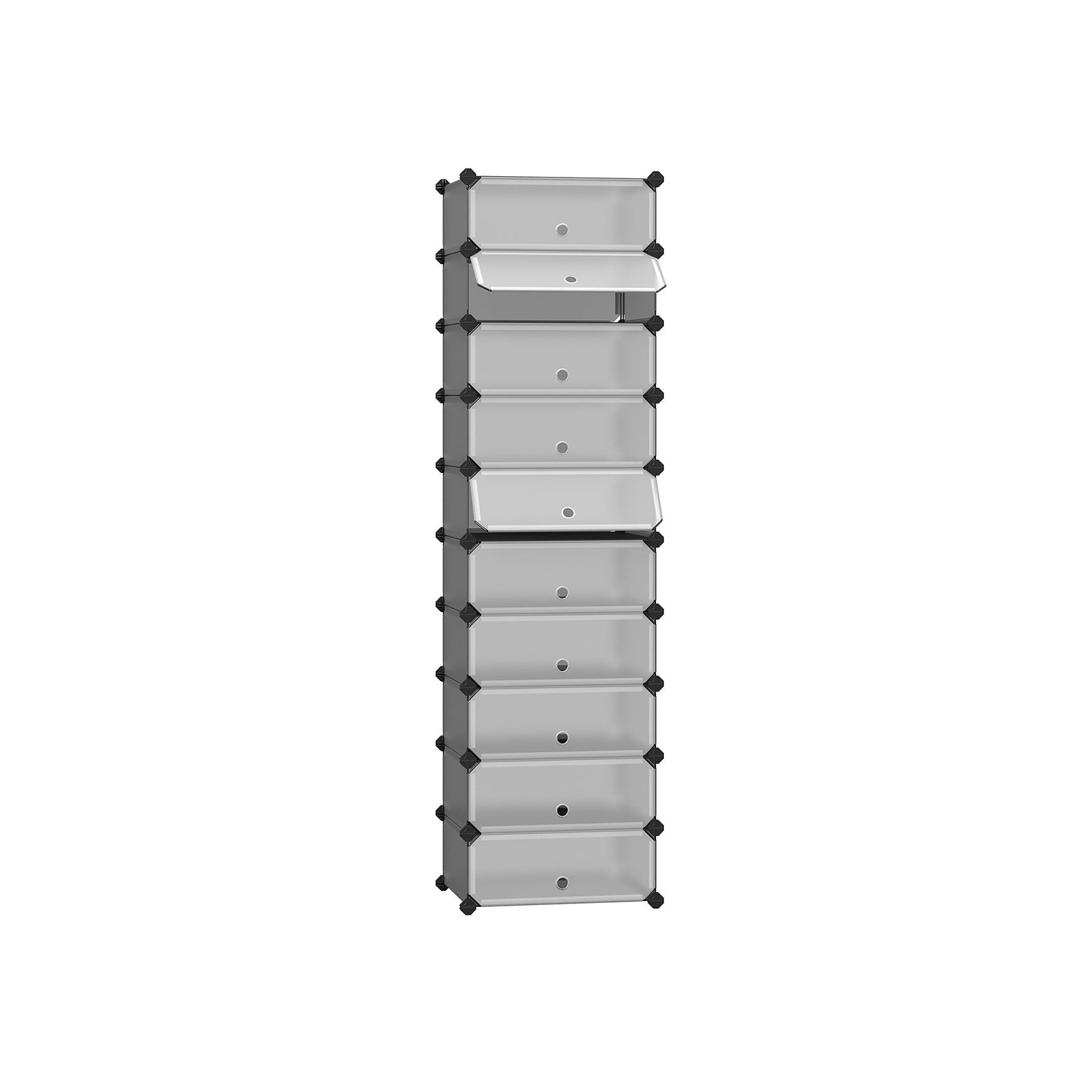 Shoe rack - Plank system - 10 compartments - Wood look - Brown