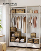 Cube cabinet - Storage cabinet - with 6 compartments and 6 boxes - easy to assemble - Brown
