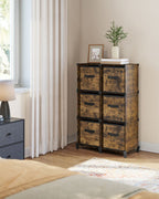 Cube cabinet - Storage cabinet - with 6 compartments and 6 boxes - easy to assemble - Brown