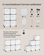 Cube cabinet - Storage cabinet - with 6 compartments and 6 boxes - easy to assemble - White