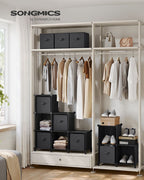 Cube cabinet - Storage cabinet - with 9 compartments and 9 boxes - easy to assemble - Black