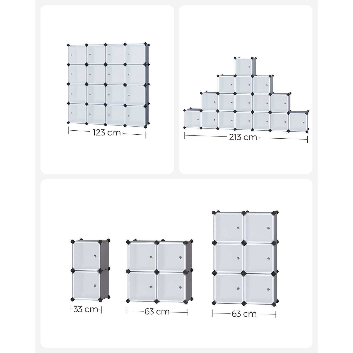 Cube cabinet - Storage cabinet - Doors - Gray