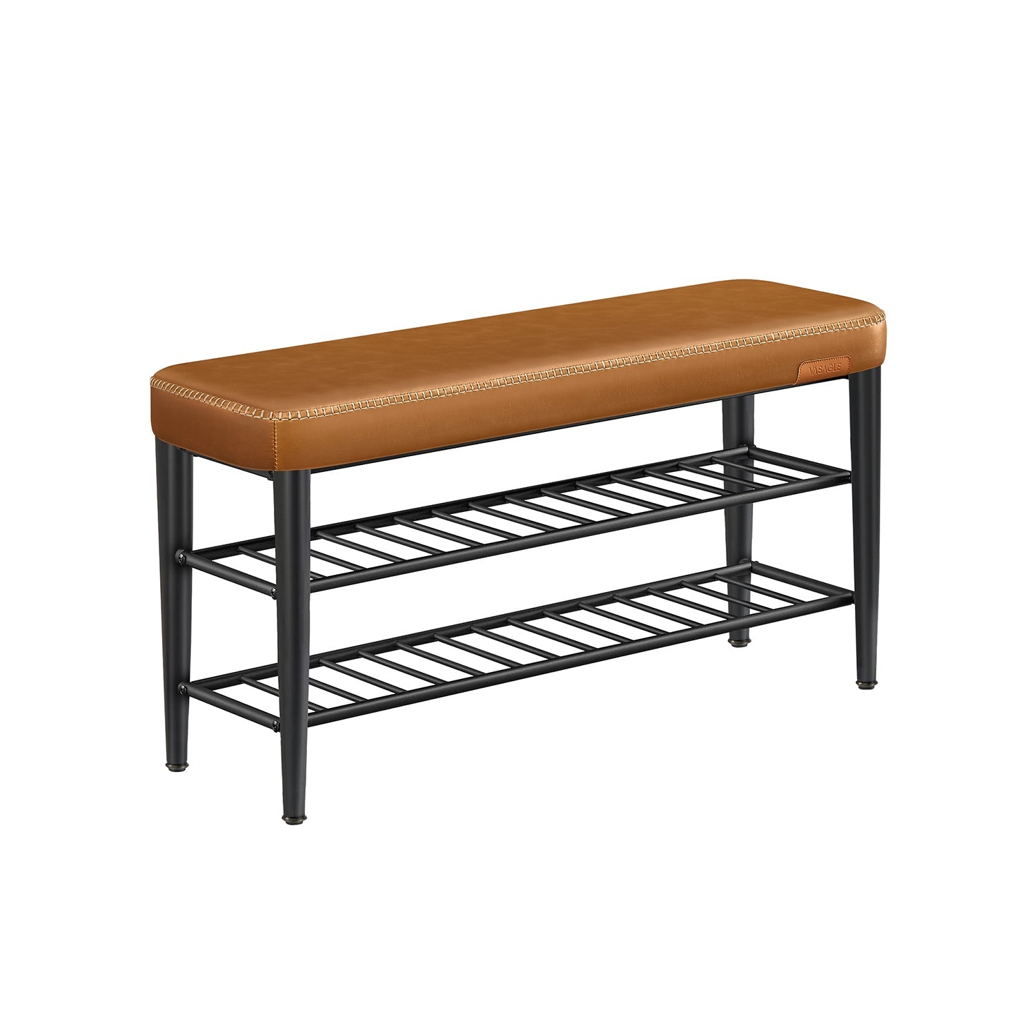Shoe bench with seams 30 x 100 x 50 cm ink black