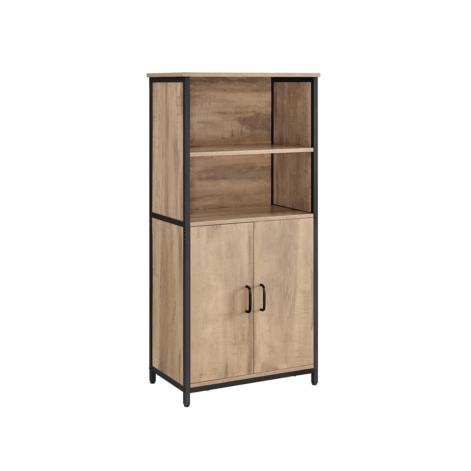 Sideboard - kitchen cupboard with 2 open compartments - Bookcase - Brown