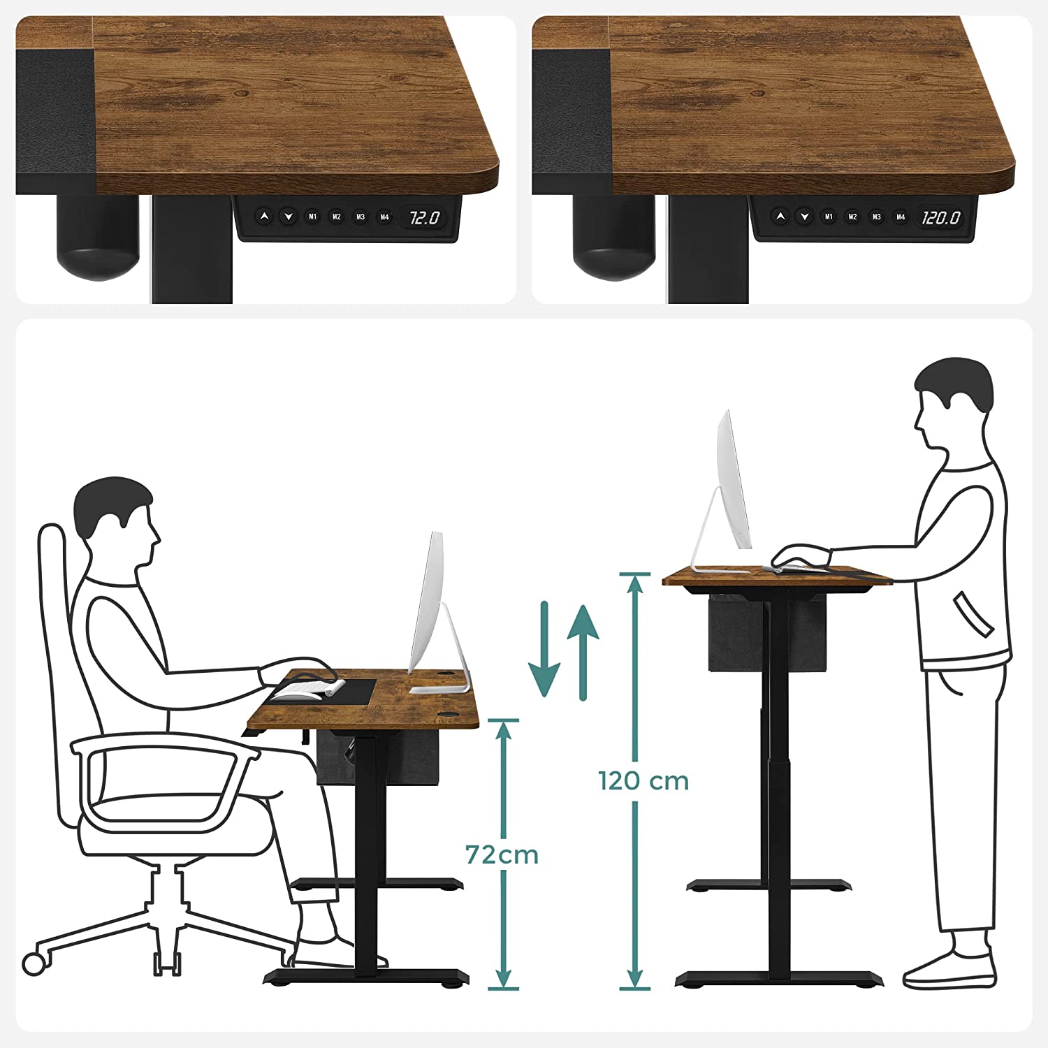Sit stand desk - computer table - height adjustable