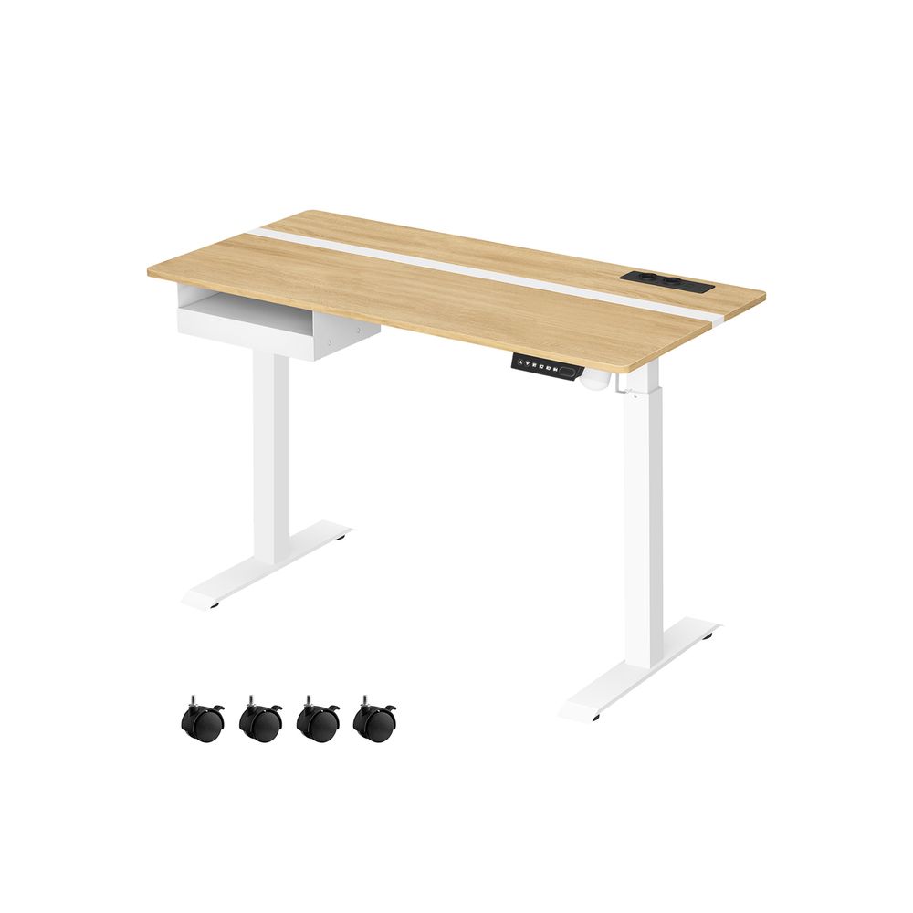 Electric desk - height adjustable - with socket