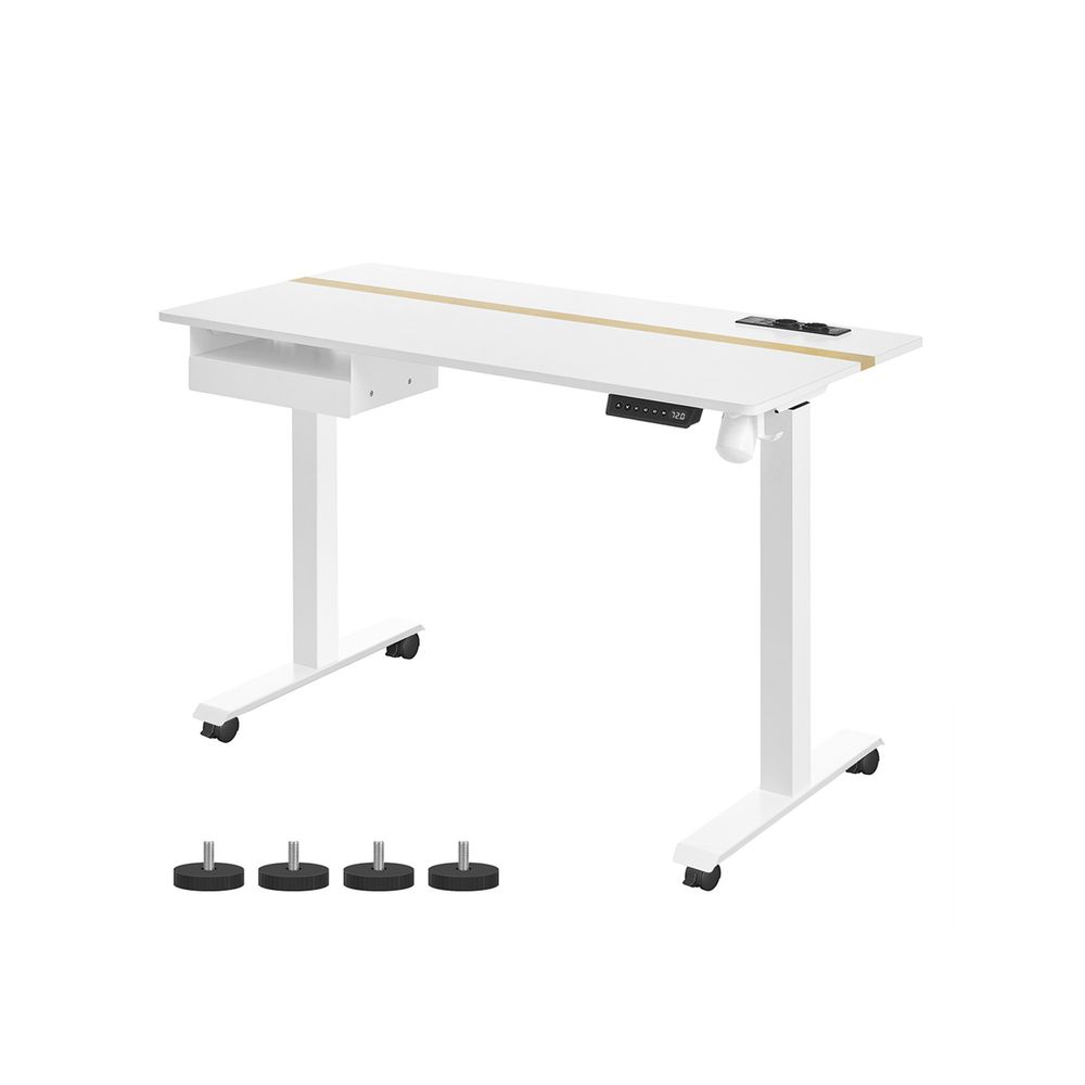 Electric desk - height adjustable - with socket