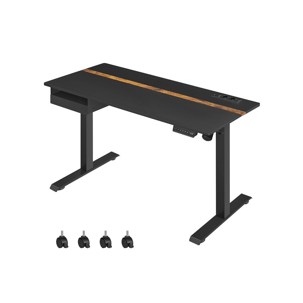 Electric desk - height adjustable - with socket