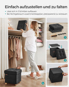 Bank - Foldable - with storage space - 38 × 38 × 40 cm - Black