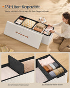 Stool with storage space 38 x 110 x 38 cm cream white