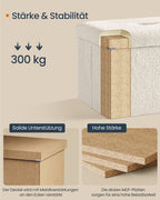 Stool with storage space 38 x 110 x 38 cm cream white