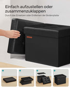 Foldable sofa with storage space 41 cm ink -black