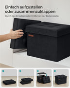 Bench - with storage space - velvet - with ink -black lid