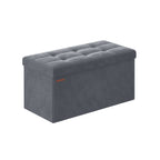 Bank - With Storage Space - Velvet - For Living Room - Leigrijs