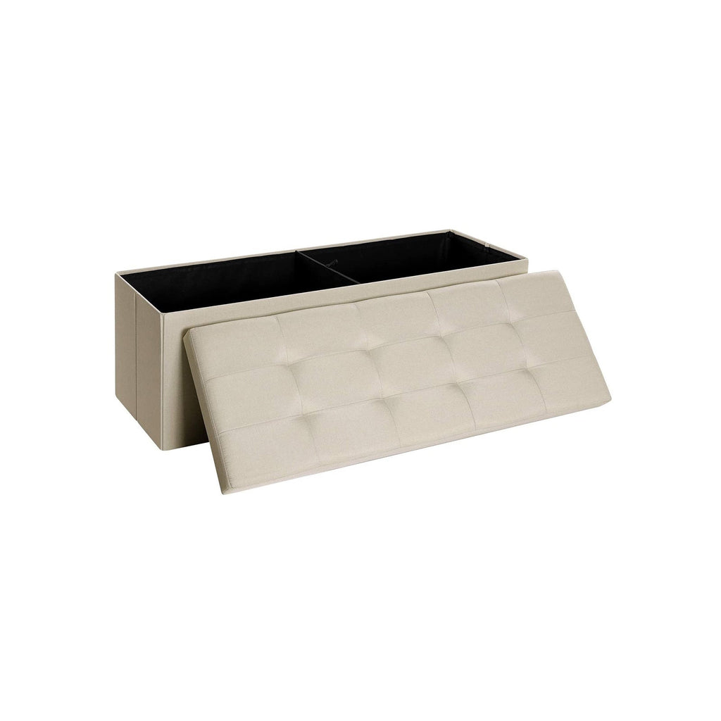 Storage bench - seating box - Foldable - load capacity 300 kg - light gray