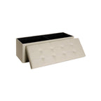 Storage bench - seating box - Foldable - load capacity 300 kg - light gray