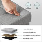 Storage bench - seating box - Foldable - load capacity 300 kg - light gray