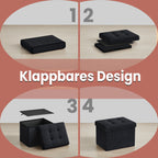 Sofa with storage space - velvet seat box with lid - folding storage box - anthracite