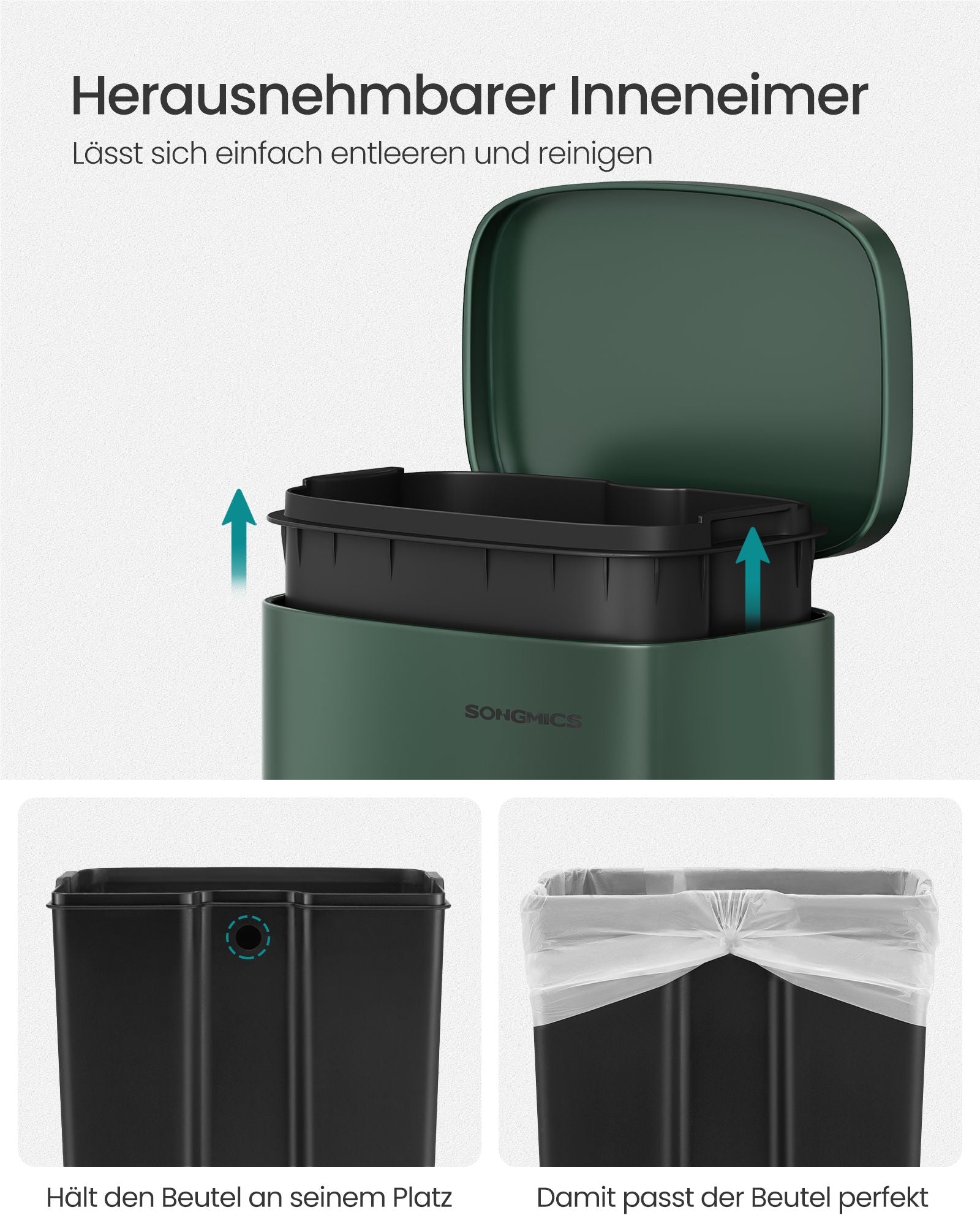 Kitchen Prullen Bin - 30 Liter - Vintage Green