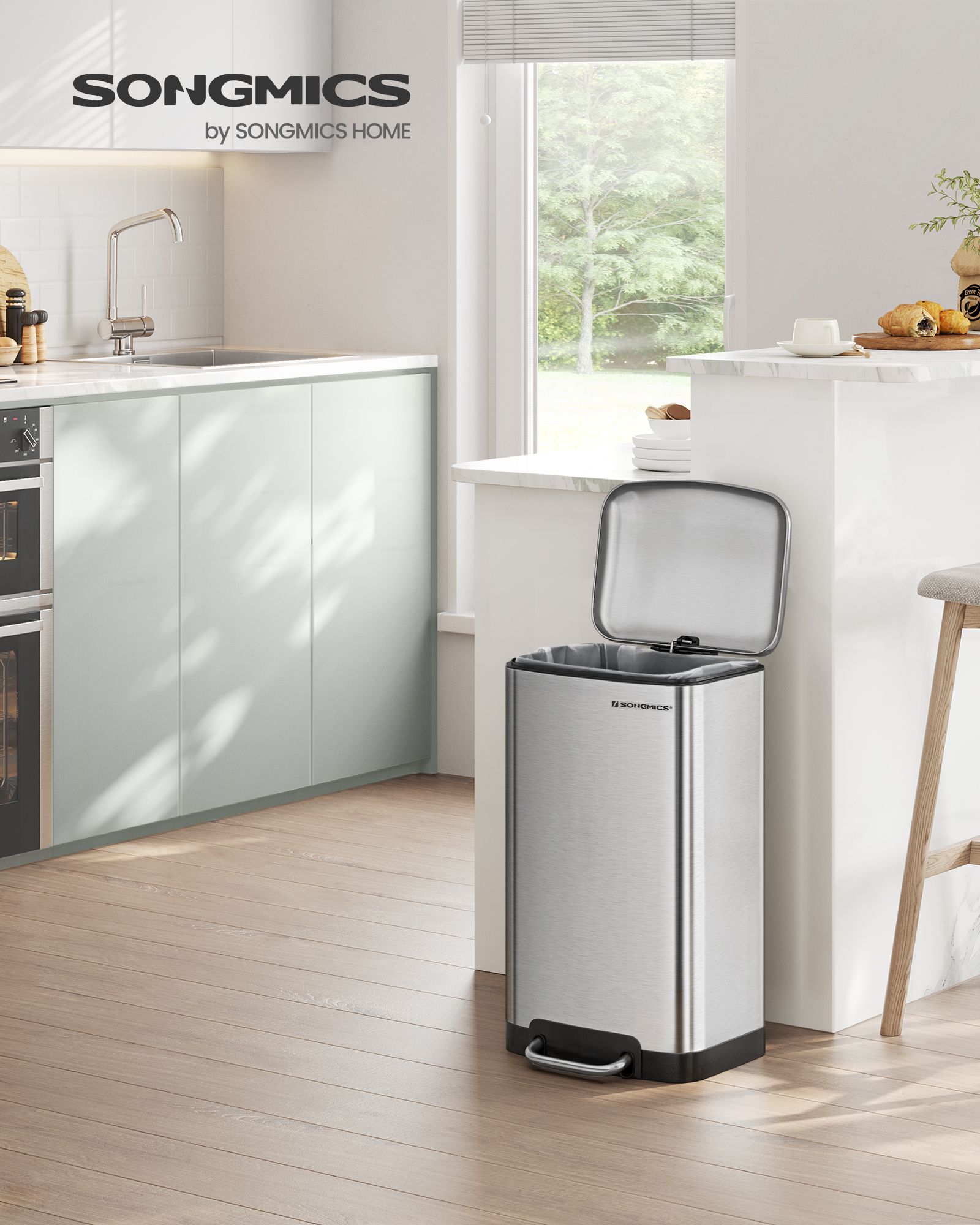 Garbage bin - 30 liters - Stainless steel