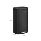 Waste bin - 30 l - pedal bucket - softclose - odorless - black